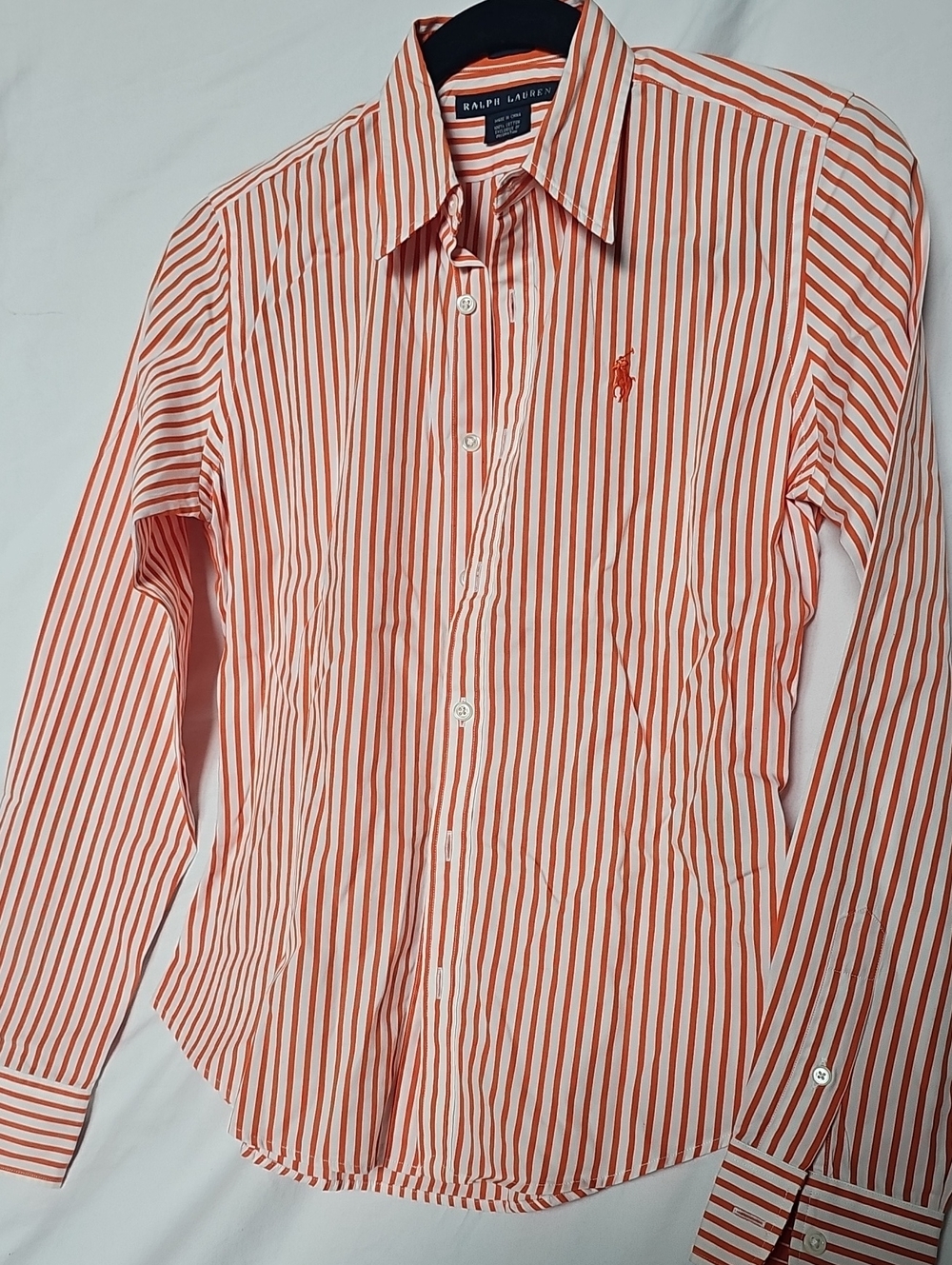 Ralph Lauren Striped Orange And White Cotton  Shirt
